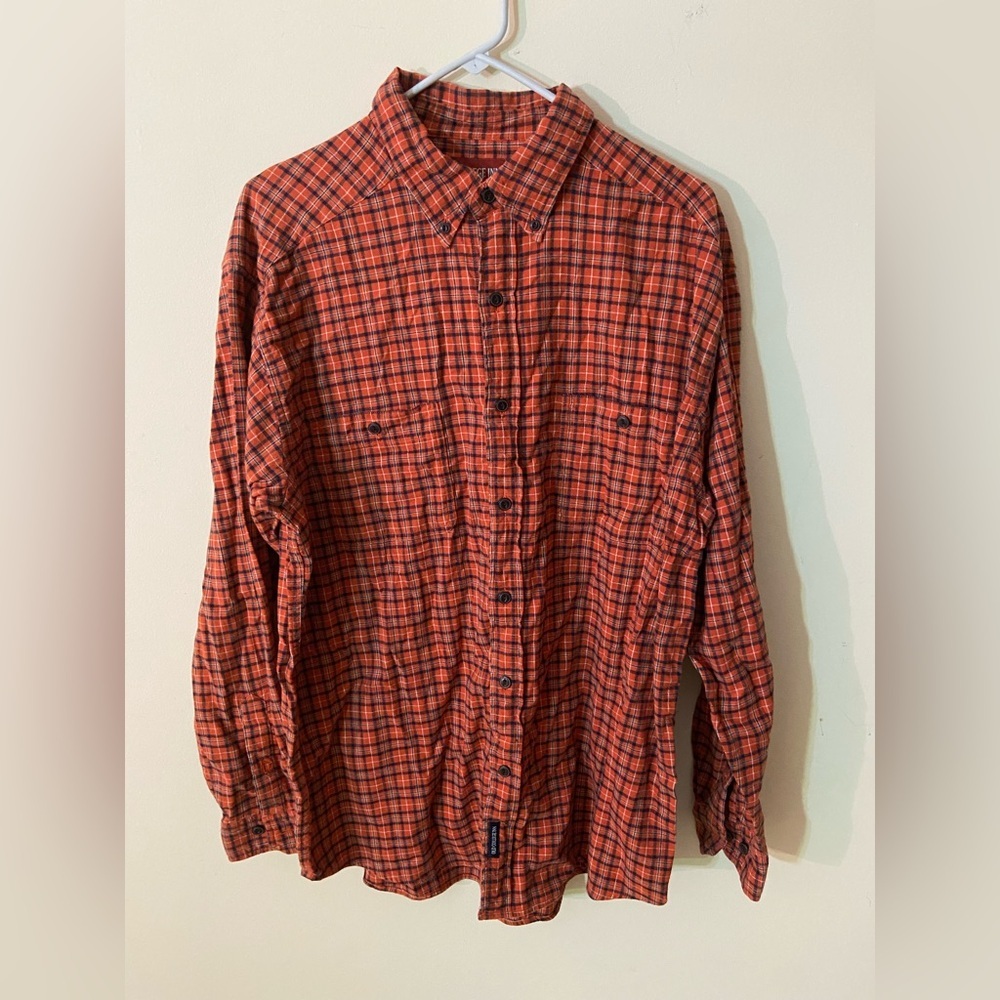 Men's Orange Plaid Shirt